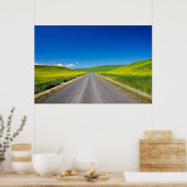Achterlandweg door de velden van Spring Canola Poster (Keuken)
