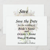 Achterlicht Bleek Roze Lelies Save The Date (Voorkant / Achterkant)