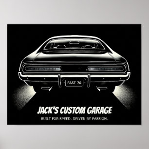 Achterlicht Stilte – Voidform Silhouette Auto Kuns Poster