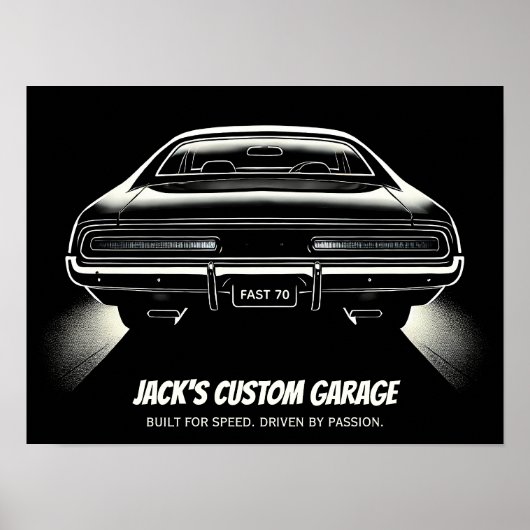 Achterlicht Stilte – Voidform Silhouette Auto Kuns Poster (Voorkant)