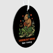 Achterlopend maar toch relaxed Funny Capybara & Tu Ornament (voorkant)