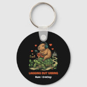 Achterlopend maar toch relaxed Funny Capybara & Tu Sleutelhanger (Voorkant)