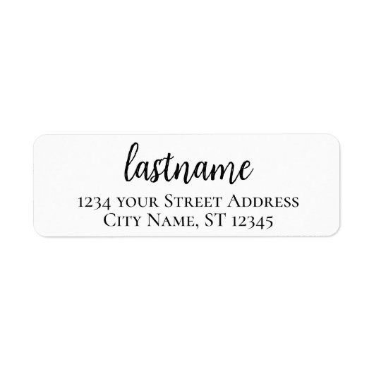 Achternaam - Aangepast adres van Madeline Script Etiket (Voorkant)