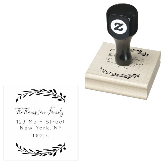 Achternaam aangepast script retouradres rubberstempel (Gestempeld)