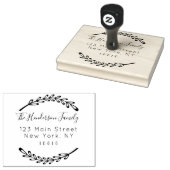 Achternaam aangepast script retouradres rubberstempel (Gestempeld)