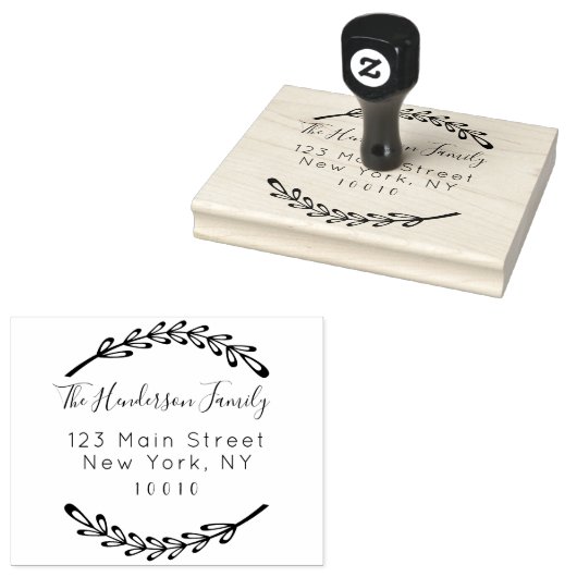 Achternaam aangepast script retouradres rubberstempel (Gestempeld)