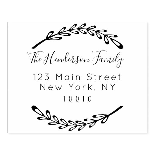 Achternaam aangepast script retouradres rubberstempel (Afrduk)