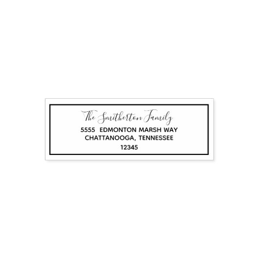 Achternaam achternaam van Basic Script-reeks - Ret Zelfinktende Stempel (Design)