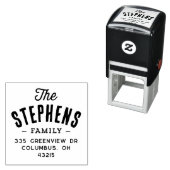 Achternaam arch schattige eenvoudige terugkeer adr zelfinktende stempel (In situ)