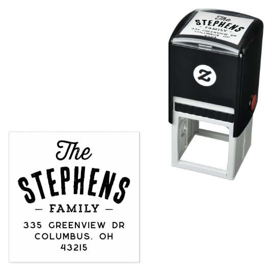 Achternaam arch schattige eenvoudige terugkeer adr zelfinktende stempel (In situ)