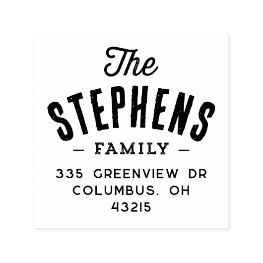 Achternaam arch schattige eenvoudige terugkeer adr  zelfinktende stempel (Design)