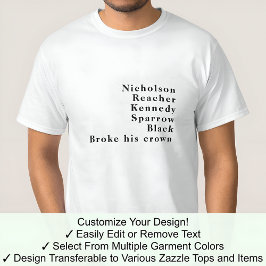 Achternaam Beroemde Naam Trend Jack Custom 02B T-shirt