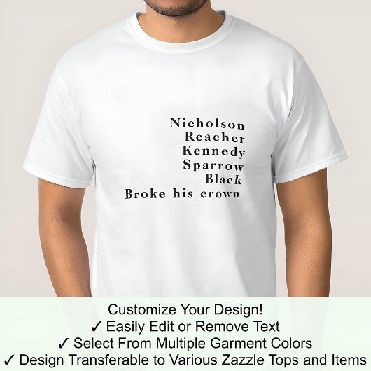 Achternaam Beroemde Naam Trend Jack Custom 02B T-shirt