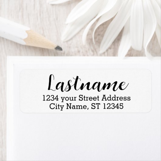 Achternaam - Bolevard Script font - Return Address Etiket (Insitu)