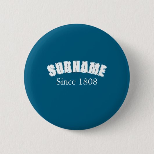 Achternaam Collegiale Vormgeving Ronde Button 5,7 Cm (Voorkant)