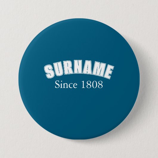 Achternaam Collegiale Vormgeving Ronde Button 7,6 Cm (Voorkant)