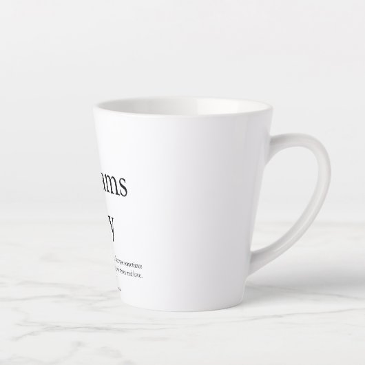 Achternaam Definitie zwart-wit, modern Latte Mok (Rechts)