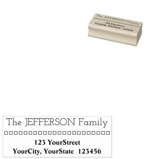 Achternaam en adres en vierkanten rubberstempel (Gestempeld)