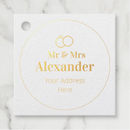 Achternaam en adres van de heer & mevrouw bedankjes labels