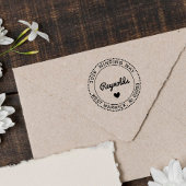 Achternaam en adres van het hart bevestigen rubberstempel