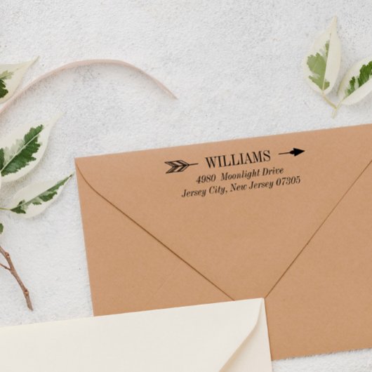 Achternaam en adres van legant Arrow Zelfinktende Stempel