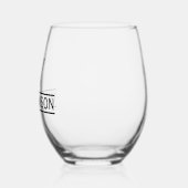 Achternaam en Monogram Initiaal Gepersonaliseerd Wijnglas Zonder Voet (Links)