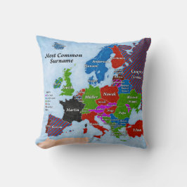 Achternaam Europe Map Pillow Kussen
