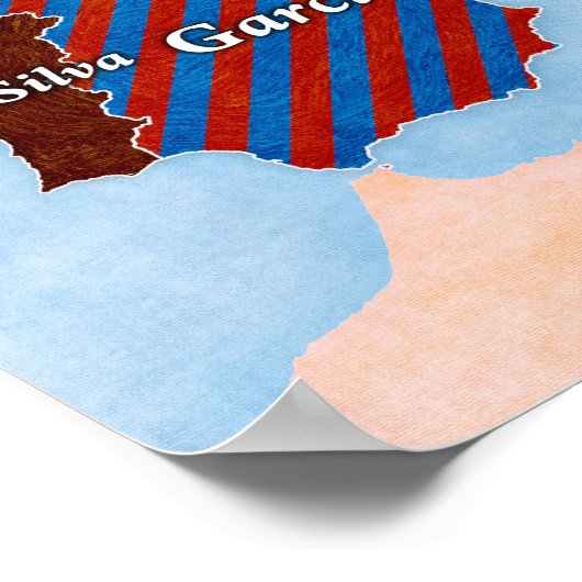 Achternaam Europe Map Poster (Hoek)