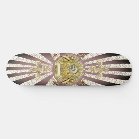 Achternaam Familie Crest Knight Shield aangepaste  Persoonlijk Skateboard (Horizontaal)