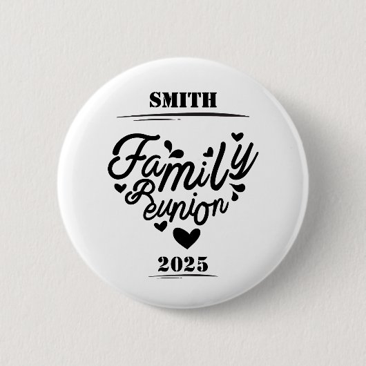 [Achternaam] Familiereünie – [Jaar] Ronde Button 5,7 Cm (Voorkant)