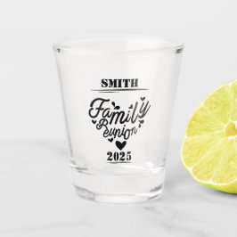 [Achternaam] Familiereünie – [Jaar] Shot Glas