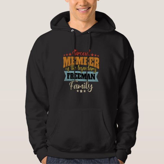 Achternaam Freeman Family Freeman Naam Freeman Hoodie (Voorkant)