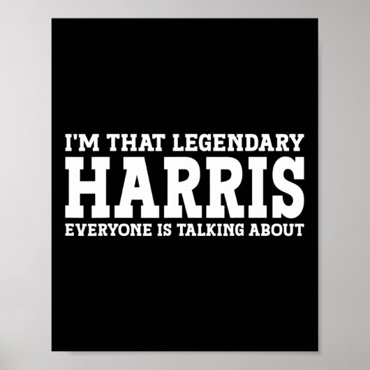 Achternaam Funny Team Familie Achternaam Harris Poster (Voorkant)