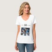 Achternaam geboortedatum foto collage t-shirt (Voorkant volledig)
