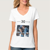 Achternaam geboortedatum foto collage t-shirt (Voorkant)
