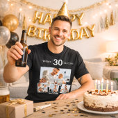 Achternaam geboortedatum foto collage t-shirt