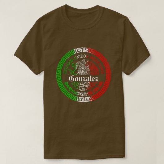 Achternaam gepersonaliseerde mexico shirten met na t-shirt (Design voorkant)