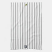 Achternaam Grijs Wit Gestreept Theedoek (Verticaal)