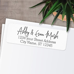 Achternaam - Heartwell Script font - Return Addres Etiket