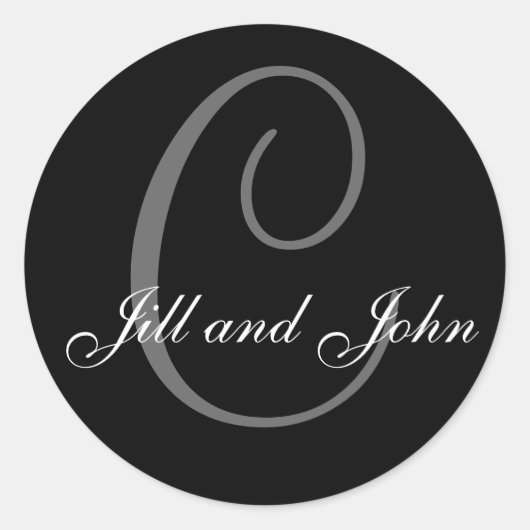 Achternaam Initiaal C plus Voornamen Zwart Sticker (Voorkant)