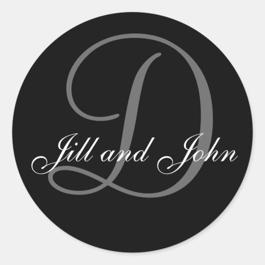Achternaam Initiaal D plus Voornamen Zwart Sticker (Voorkant)