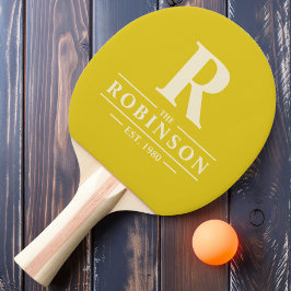 Achternaam & Initiaal Donker Citroen Tafeltennisbatje