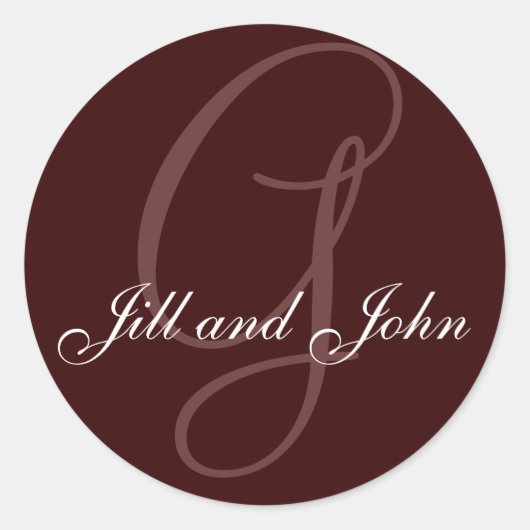 Achternaam Initiaal G plus Voornaam Ronde Sticker (Voorkant)