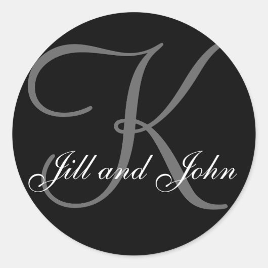 Achternaam Initiaal K plus Voornamen Zwart Sticker (Voorkant)