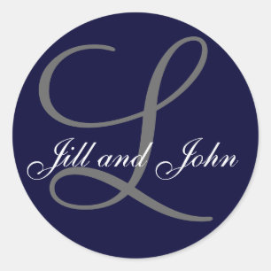 Achternaam Initiaal L plus voornamen Navy Sticker