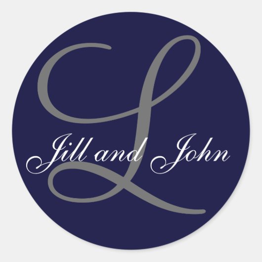 Achternaam Initiaal L plus voornamen Navy Sticker (Voorkant)