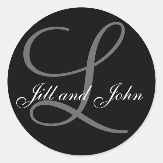 Achternaam Initiaal L plus Voornamen Zwart Sticker (Voorkant)