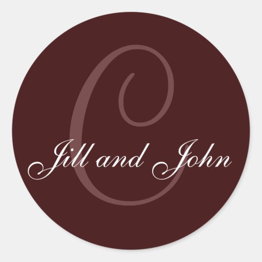 Achternaam Initiaal, voornamen Chocolade Sticker (Voorkant)