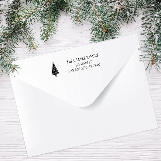 Achternaam Kerst Retouradres Zelfinktende Stempel