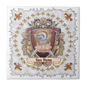 Achternaam Knight Shield Tegeltje (Voorkant)